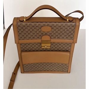 FLAVI VISMANO Vintage Leather Canvas Messenger Bag